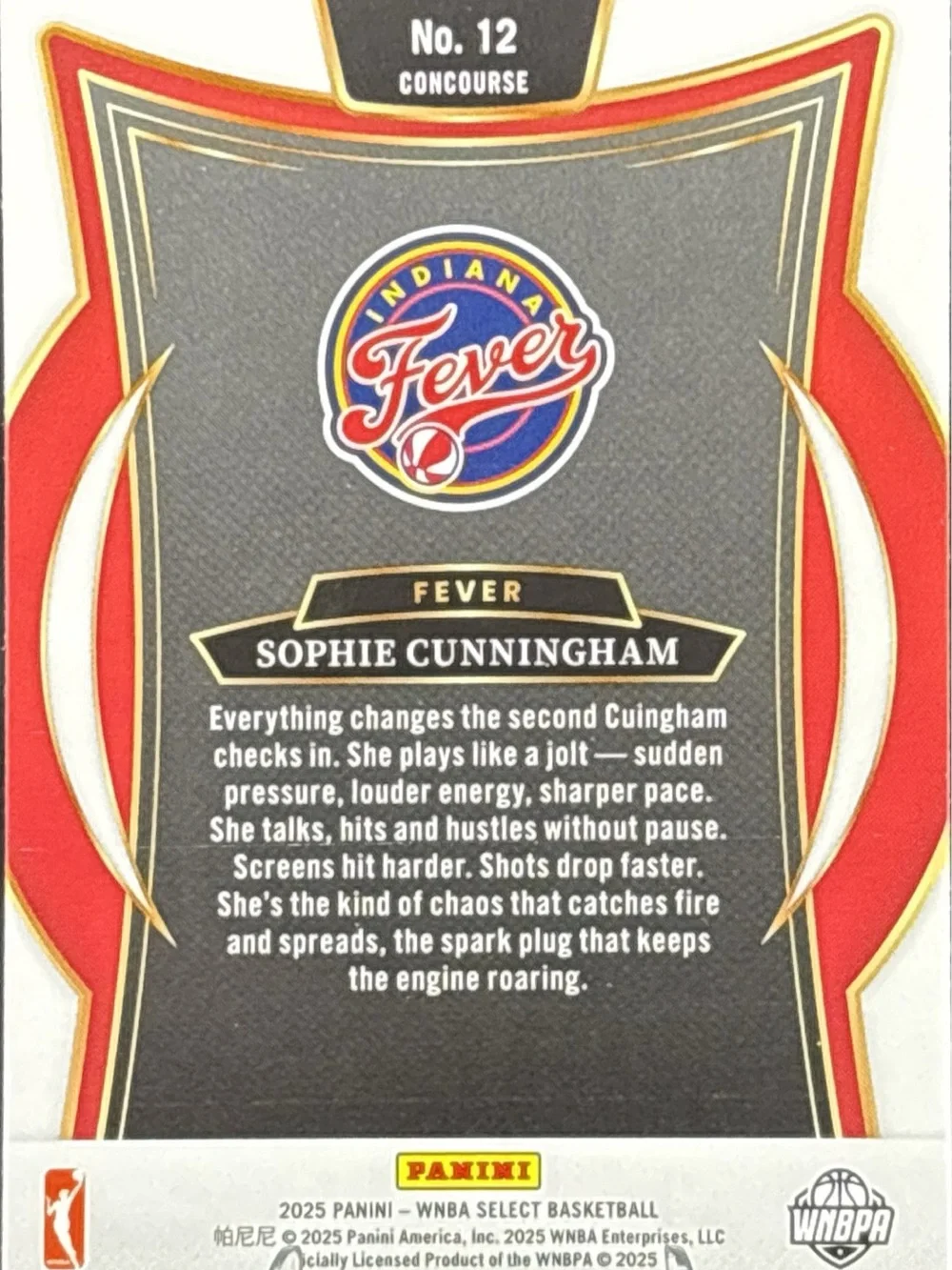 Panini Select Sophie Cunningham Basketball Card